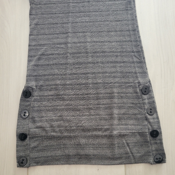 Dress Size Large Grays and Black Stripe pattern Button details - Picture 3 of 5